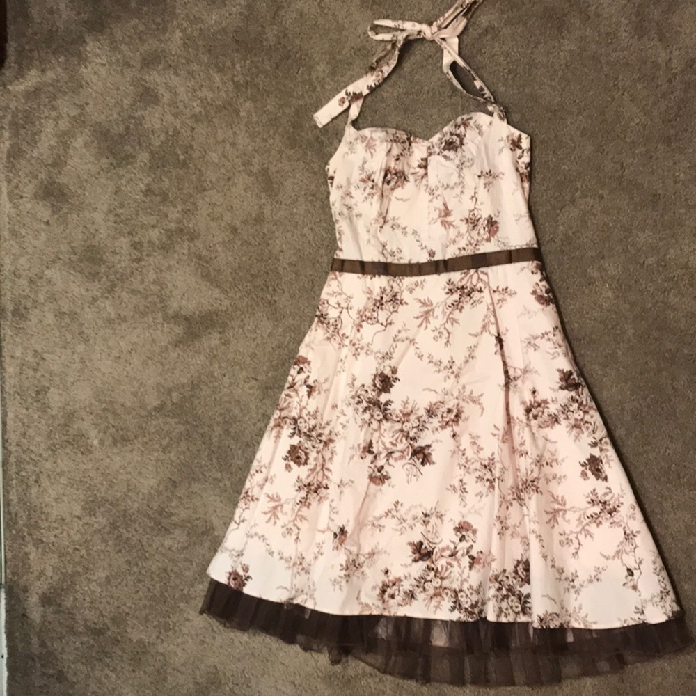 Pink and brown flowered dress